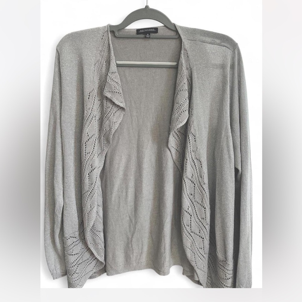 Notations-silver/ gray Women's  long cardigan Sweater